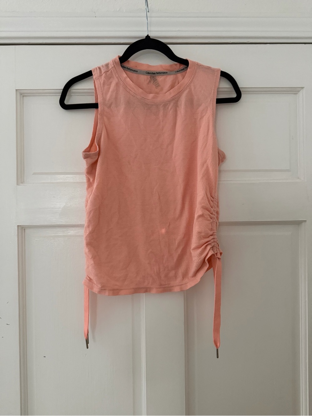 Sleeveless Ruched Tank Top - Bright Peach